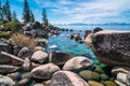 Gorgeous Lake Tahoe landscape turquoise water clear tropical landscape rocks nature landscape