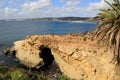 Gorgeous landscape of cliffs with people admiring the sea, La Jolla Beach, California, 2016