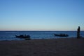 Boats on the Red Sea in the Gulf of Aqaba near the shore. Dahab, South Sinai Governorate, Egypt Royalty Free Stock Photo