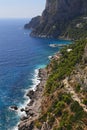 Gorgeous landscape of famous faraglioni rocks on Capri island, Italy. Royalty Free Stock Photo