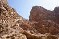 Beautiful mountain landscape in Malakot Mountain oasis tourist site. Dahab, South Sinai Governorate, Egypt Royalty Free Stock Photo