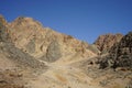 Beautiful mountain landscape in Malakot Mountain oasis tourist site. Dahab, South Sinai Governorate, Egypt Royalty Free Stock Photo