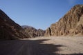 Beautiful mountain landscape in Malakot Mountain oasis tourist site. Dahab, South Sinai Governorate, Egypt Royalty Free Stock Photo