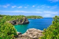 Gorgeous landscape view of great inviting Cyprus lake tranquil, turquoise water at beautiful Bruce Peninsula, Ontario Royalty Free Stock Photo