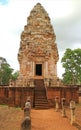 Gorgeous Main Tower or Prang of Sdok Kok Thom Ancient Khmer Temple, Thailand