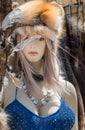 Gorgeous mannequin, unusual hat Royalty Free Stock Photo