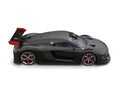 Gorgeous matte black super car with red details Royalty Free Stock Photo