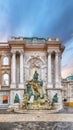 Gorgeous Matthias Fountain in Hunyadi courtyard at Buda Castle Royal Palace in Budapest Royalty Free Stock Photo