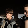 Gorgeous models in the backstage at Cividini show
