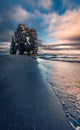 Gorgeous morning view of huge basalt stack - Hvitserkur.