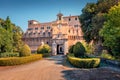 Gorgeous morning view of Rocca Priora Castle.