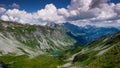 Gorgeous mountain landscape with small lakes and a great view of the Alps near Klosters in Switzerland Royalty Free Stock Photo