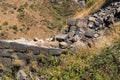 Armenia, Amberd, September 2022. Ruins of an ancient fortress wall. Royalty Free Stock Photo