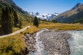 The gorgeous nature of the Roseg Valley Engadin, GraubÃÂ¼nden, Switzerland Royalty Free Stock Photo