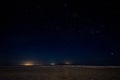 Gorgeous night image with brilliant stars in the middle of the desert in Masirah island, Oman Royalty Free Stock Photo