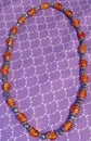 Gorgeous orange and silver beaded necklace