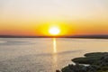 Gorgeous orange sunrise on the lake. Beautiful nature Royalty Free Stock Photo