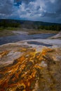 Gorgeous outdoor view of firehole river in the Yellowstone national park Royalty Free Stock Photo