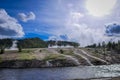 Gorgeous outdoor view of firehole river in the Yellowstone national park Royalty Free Stock Photo