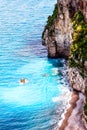 Gorgeous panorama with cliffs and the blue sea, Sorrento Coast, Italy, Europe Royalty Free Stock Photo