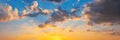 Gorgeous panorama scenic of sunrise and sunset with silver lining and cloud in the morning and evening. Royalty Free Stock Photo