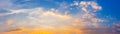 Gorgeous panorama scenic of sunrise and sunset with silver lining and cloud in the morning and evening. Royalty Free Stock Photo