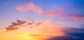 Gorgeous Panorama twilight sky and cloud at morning background image Royalty Free Stock Photo