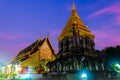 Calm peaceful ancient traditional temple building in the sunset time