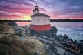 Gorgeous pink sunrise at Bandon Lighthouse