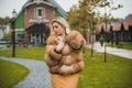 Luxury fur coat concept. Woman in furs