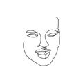 Gorgeous portrait continuous one line art Royalty Free Stock Photo