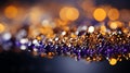 Gorgeous purple and gold glitter bokeh background with captivating shining texture and luminosity