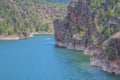 The gorgeous red rook walled Green River flowing through the Flaming Gorge  National Recreation Area in Ashley National Forest, Ut Royalty Free Stock Photo