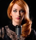 Gorgeous redhead singer Royalty Free Stock Photo