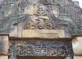 Gorgeous relief on the door lintel of Prasat Hin Muang Tam ancient shrine, Thailand