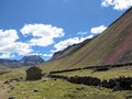 Gorgeous remote valley along the way to Rainbow mountain, high i