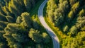 gorgeous road shot from above environment scenic plant Royalty Free Stock Photo