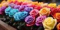 Gorgeous roses, like a flower fireworks, exploding with paints and aromas in the vastness of t