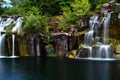 Close view of tall cascading waterfalls in Wisconsin