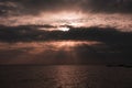 Gorgeous sea and sky colors in the dusk, Sithonia, Chalkidiki, Greece Royalty Free Stock Photo