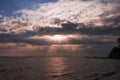 Gorgeous sea and sky colors in the dusk, Sithonia, Chalkidiki, Greece Royalty Free Stock Photo