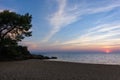 Gorgeous sea and sky colors in the dusk, Sithonia, Chalkidiki, Greece Royalty Free Stock Photo