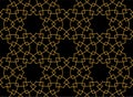 Gorgeous Seamless Arabic Pattern Design. Monochrome Gold Wallpaper or Background Royalty Free Stock Photo