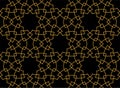 Gorgeous Seamless Arabic Pattern Design. Monochrome Gold Wallpaper or Background Royalty Free Stock Photo