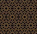 Gorgeous Seamless Arabic Pattern Design. Monochrome Gold Wallpaper or Background Royalty Free Stock Photo