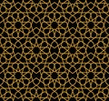 Gorgeous Seamless Arabic Pattern Design. Monochrome Gold Wallpaper or Background Royalty Free Stock Photo