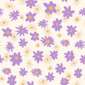 Gorgeous seamless floral pattern with flowers. Endless design with delicate wild flowers for printing and decoration