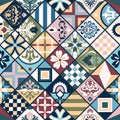 061_Gorgeous seamless patchwork pattern from colorful Moroccan Royalty Free Stock Photo