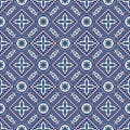 Gorgeous seamless patchwork pattern from dark blue and white Moroccan, Portuguese tiles, Azulejo, ornaments. ace textures. Royalty Free Stock Photo