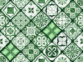 Gorgeous seamless patchwork pattern from dark green and white